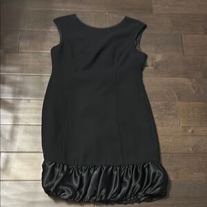 evan picone black bubble ruffle dress, size 10